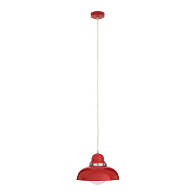 Jasper Red Pendant Light With Chrome Detail