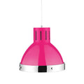 Jasper Hot Pink & Chrome Bell Shaped Pendant Light