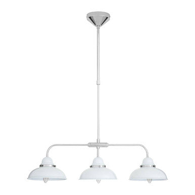Jasper White & Chrome 3 Light Pendant Light