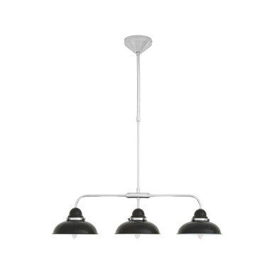 Jasper Black & Chrome 3 Light Pendant Light