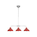 Jasper Red & Chrome 3 Light Pendant Light