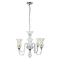 Abelia Glass & Chrome 6 Arm Chandelier