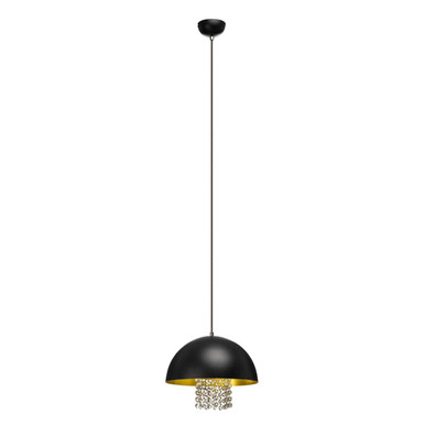 Allaura Black Metal With Crystals Pendant Light