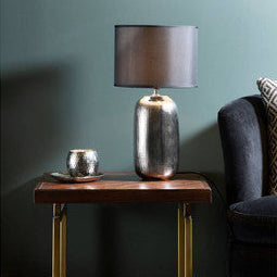 Regents Park Chrome Ceramic Base Table Lamp