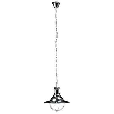 Industrial Revolution Chrome & Glass Pendant Light