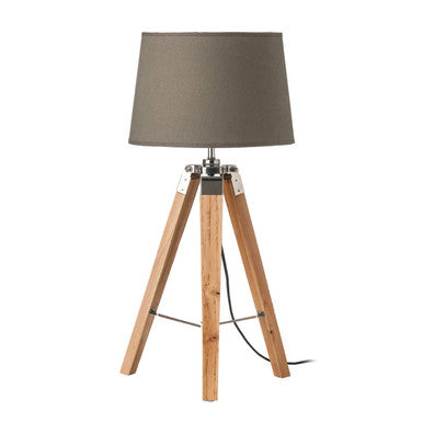 Hadson Tripod Table Lamp With Light Wood Base