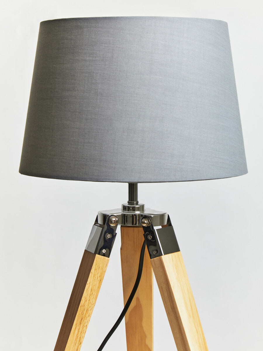 Hadson Tripod Table Lamp With Light Wood Base