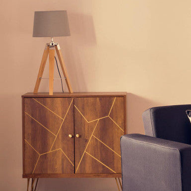 Hadson Tripod Table Lamp With Light Wood Base