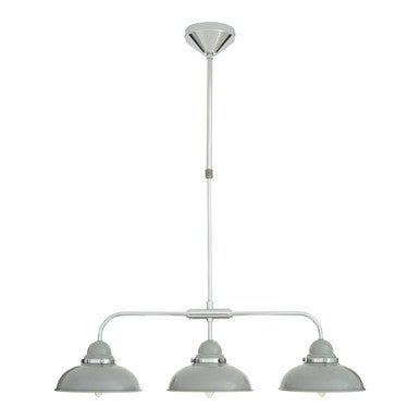 Jasper 3 Shades Light Grey & Chrome Pendant Light