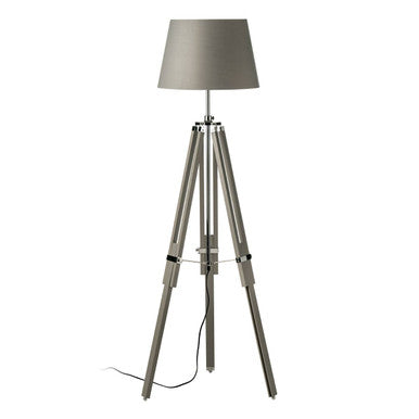 Jasper Fabric Grey Contemporary Floor Lamp