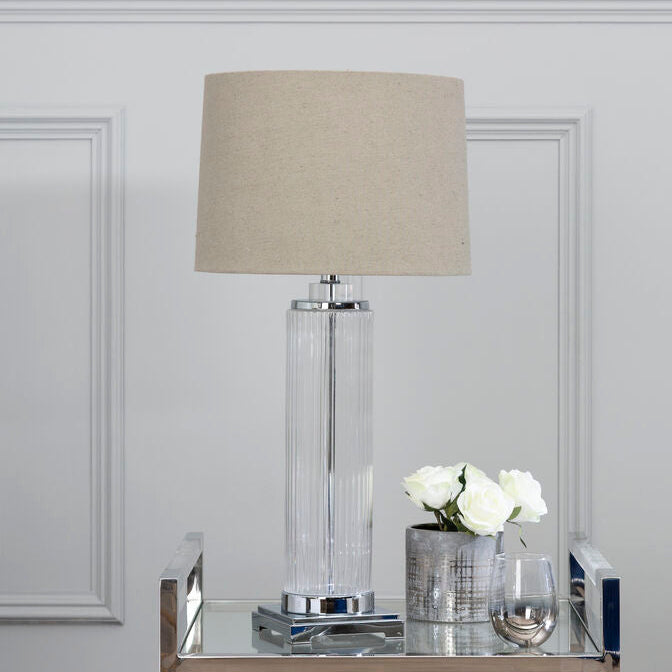 Alona Table Lamp With Stone Linen Shade