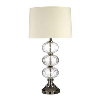 Argi Glass Table Lamp With Cream Shade