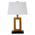 Leora White Fabric Shade With Gold Frame Table Lamp