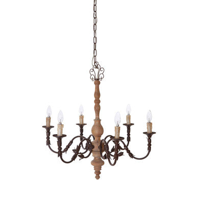 Paulette 6 Arm Black Modern Chandelier