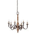 Paulette 6 Arm Black Modern Chandelier