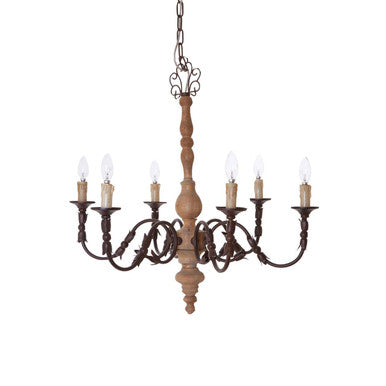 Paulette 6 Arm Black Modern Chandelier