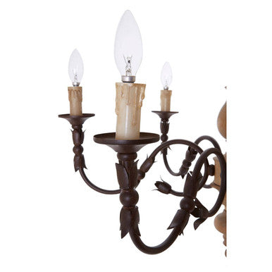 Paulette 6 Arm Black Modern Chandelier