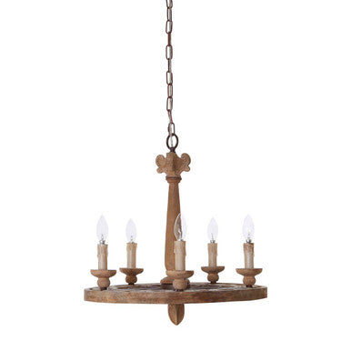 Paxton 5 Arm Linen Brown Chandelier