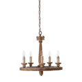 Paxton 5 Arm Linen Brown Chandelier