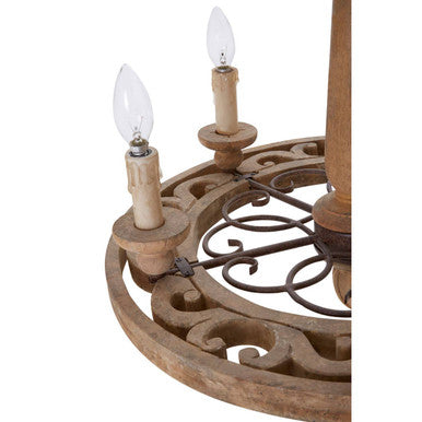Paxton 5 Arm Linen Brown Chandelier