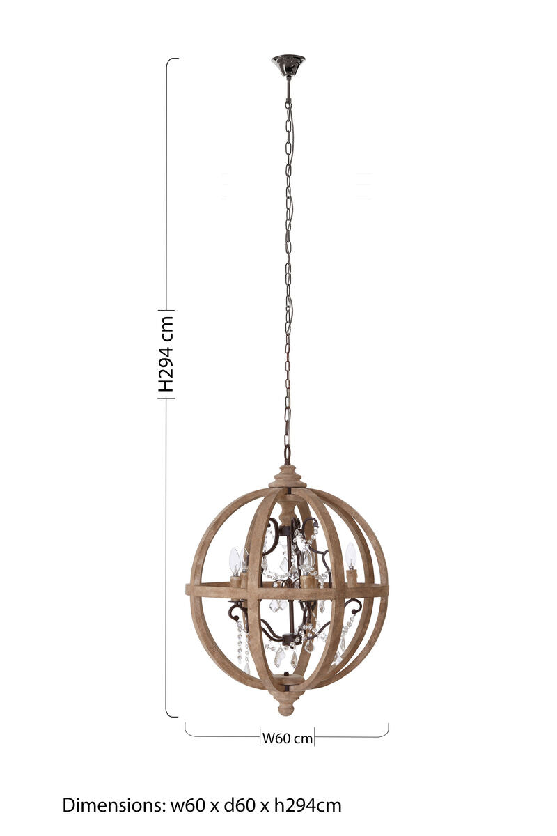 Pia 5 Arm Rustic Chandelier