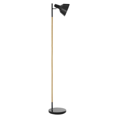 Bryant Black Metal & Wood Floor Lamp