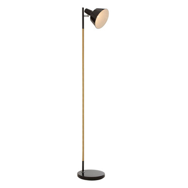 Bryant Black Metal & Wood Floor Lamp