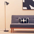 Bryant Black Metal & Wood Floor Lamp