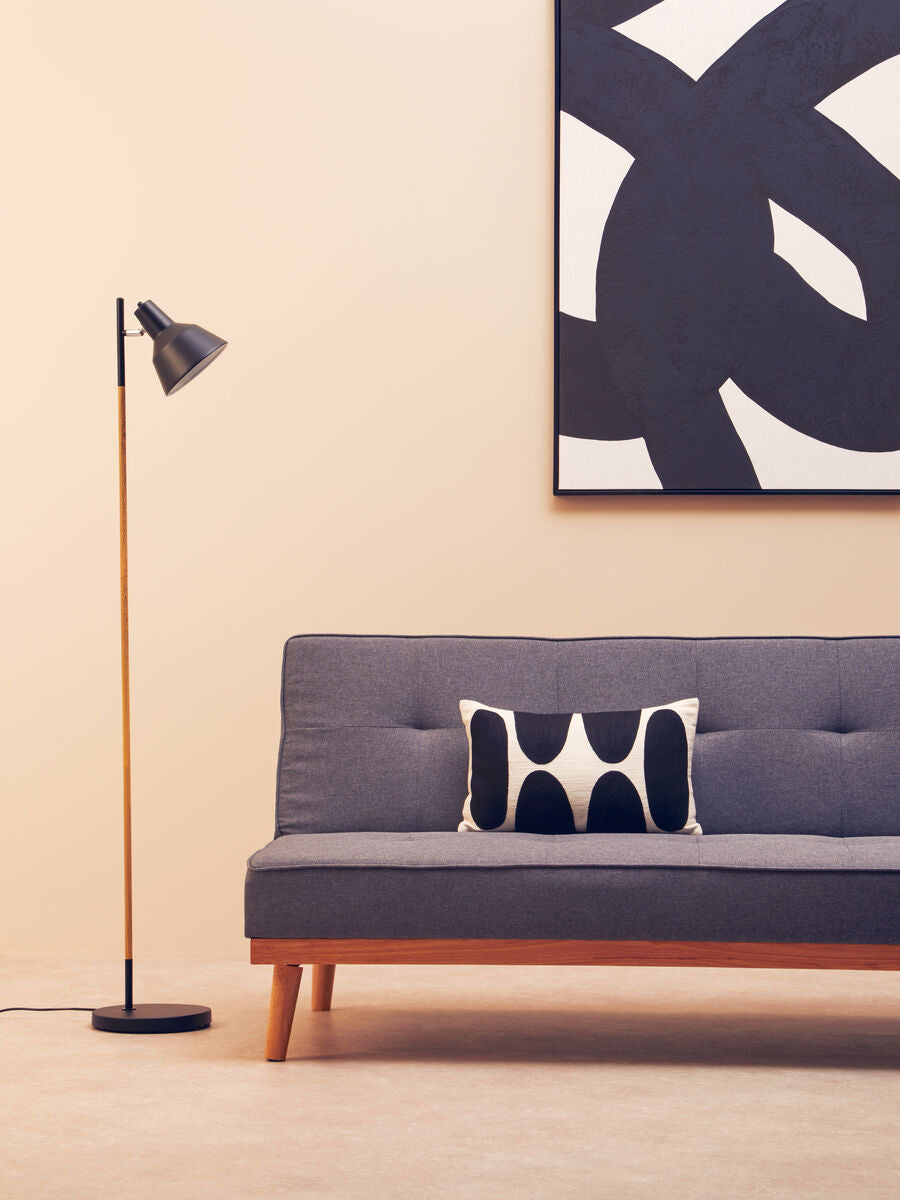 Bryant Black Metal & Wood Floor Lamp
