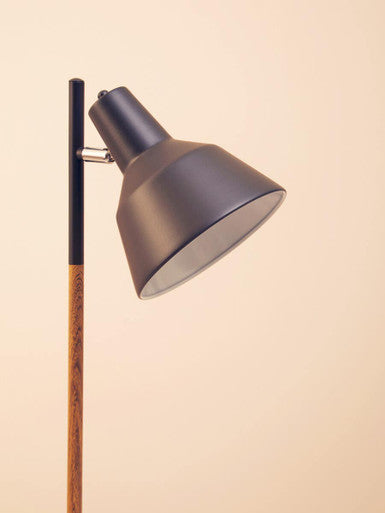 Bryant Black Metal & Wood Floor Lamp