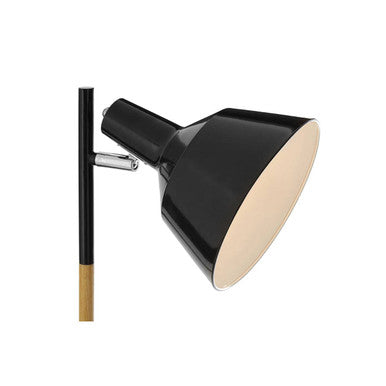 Bryant Black Metal & Wood Floor Lamp