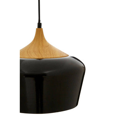 Blayne Black Metal & Wood Pendant Light
