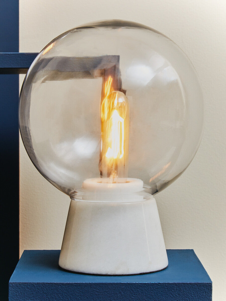 Lamonte Globe Table Lamp With White Marble Base