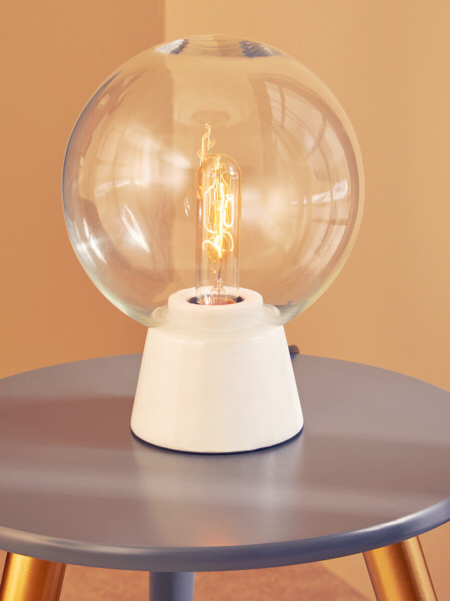 Lamonte Globe Table Lamp With White Marble Base