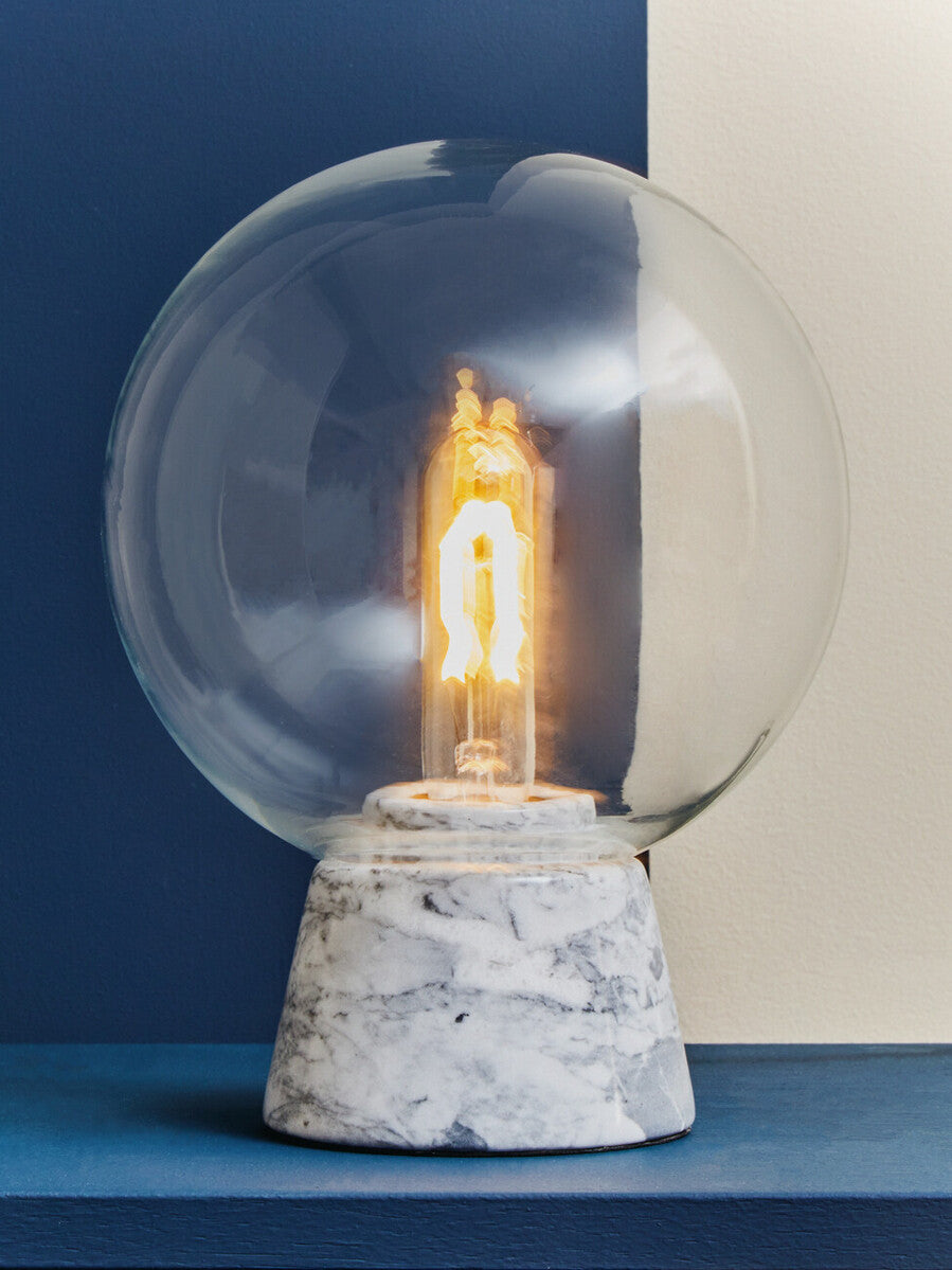 Lamonte Globe Table Lamp With Grey Marble Base