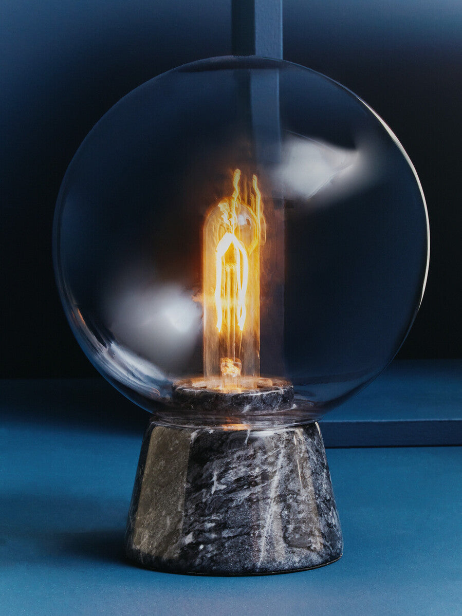 Lamonte Globe Table Lamp With Black Marble Base