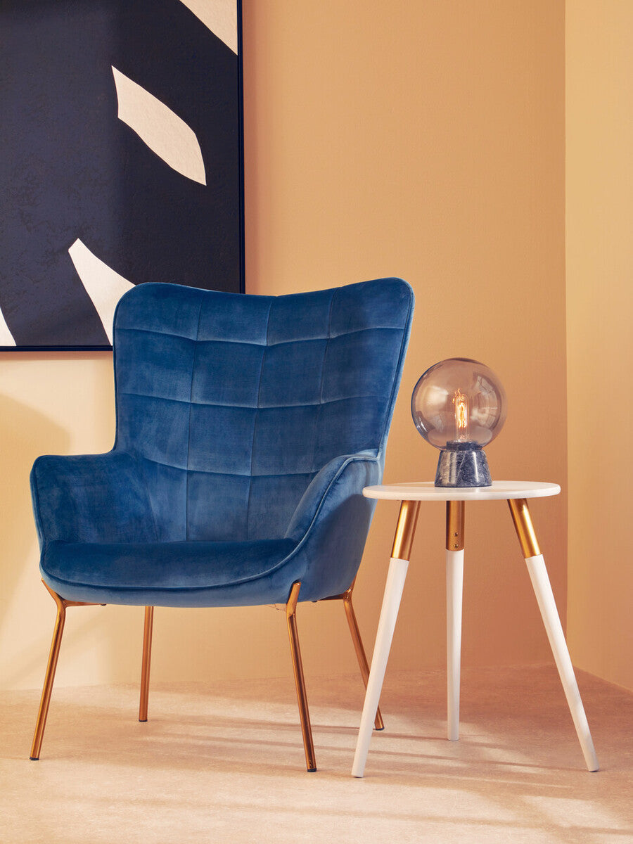 Lamonte Globe Table Lamp With Black Marble Base