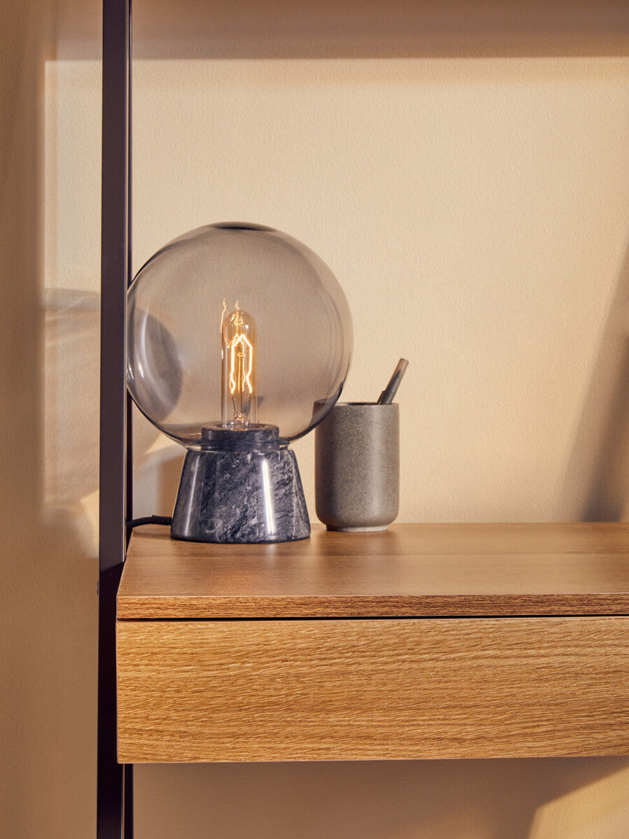 Lamonte Globe Table Lamp With Black Marble Base