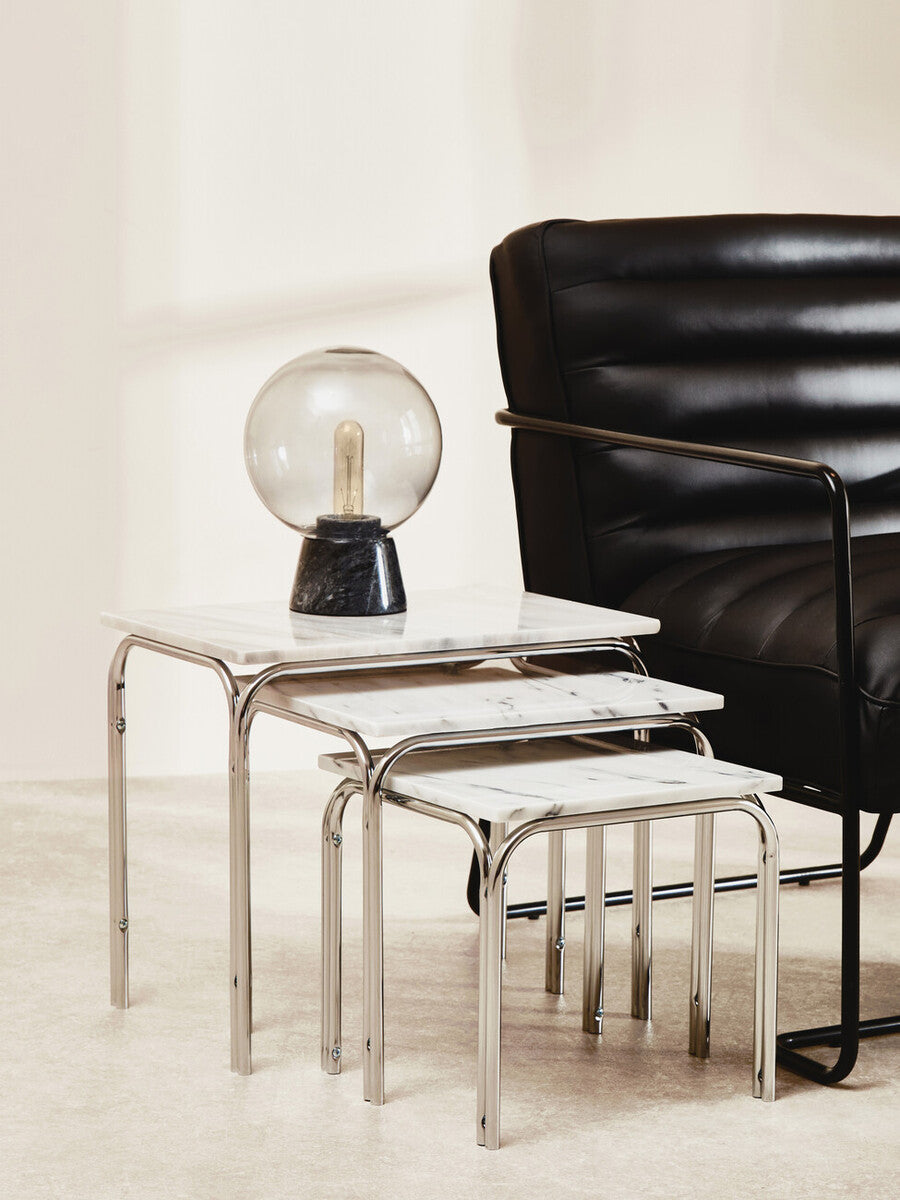 Lamonte Globe Table Lamp With Black Marble Base