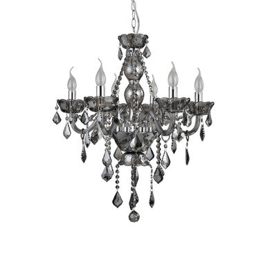 Murano Smoked Chrome & Crystal Chandelier