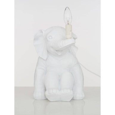 Boho Elephant White Bohemian Table Lamp
