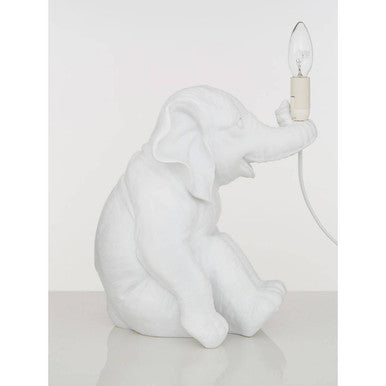 Boho Elephant White Bohemian Table Lamp