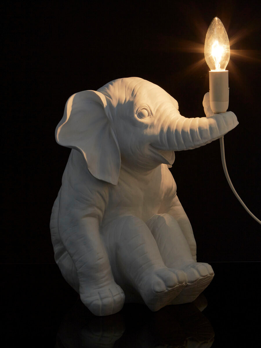Boho Elephant White Bohemian Table Lamp