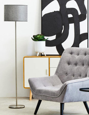 Forma Grey Waffle Shade Floor Lamp