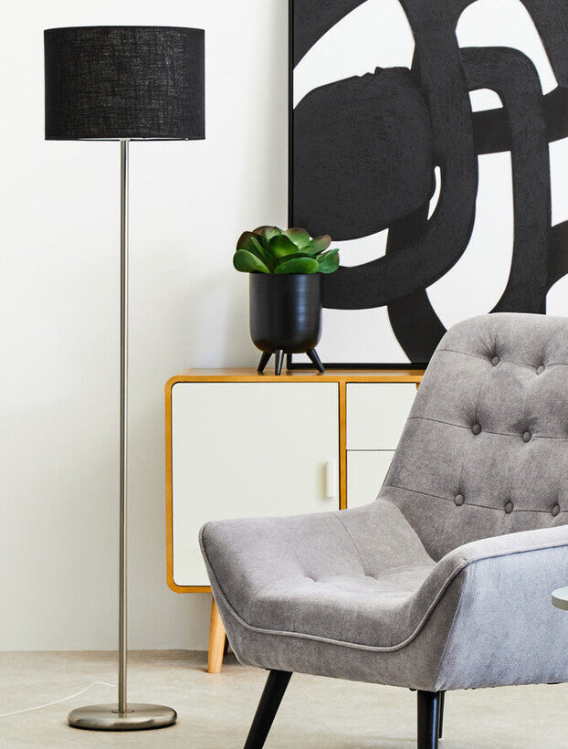 Forma Black Waffle Shade Floor Lamp