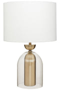 Sellis Clear Glass & Antique Brass Metal Table Lamp