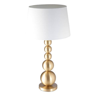 Senna Stacked Linen White Contemporary Table Lamp