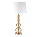 Senna Stacked Linen White Contemporary Table Lamp