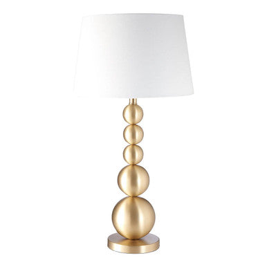 Senna Stacked Linen White Contemporary Table Lamp