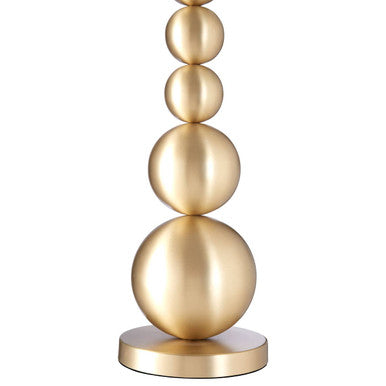 Senna Stacked Linen White Contemporary Table Lamp